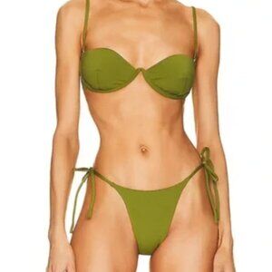 AEXAE Underwire Bralette Bikini Top and Tyra Tie Side Bottoms Size Small
